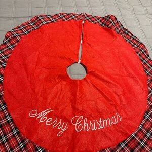Red Plaid Christmas Tree Skirt